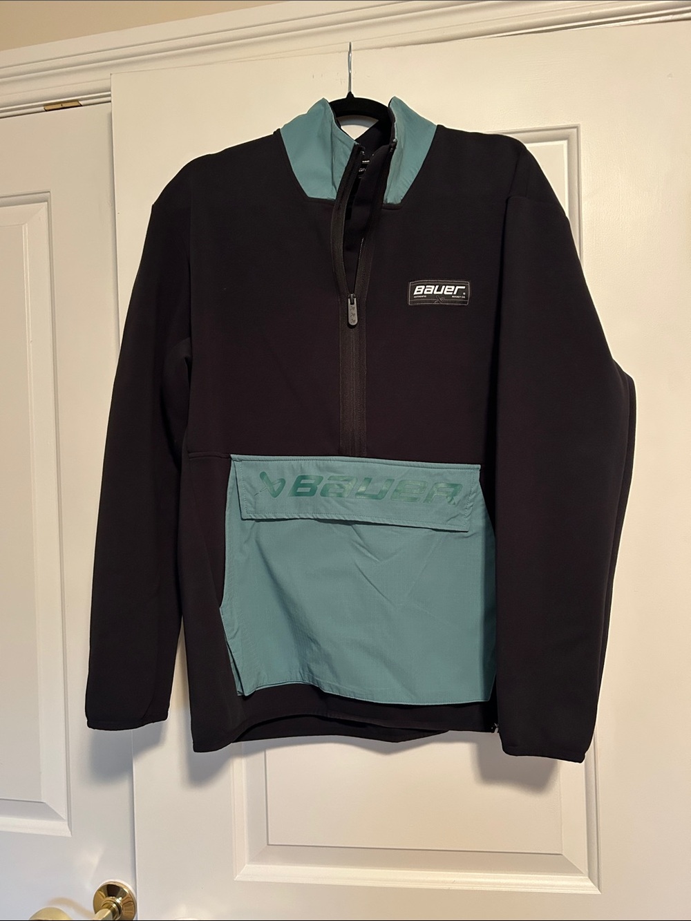 Bauer Black Pullover Jacket with Teal Accents